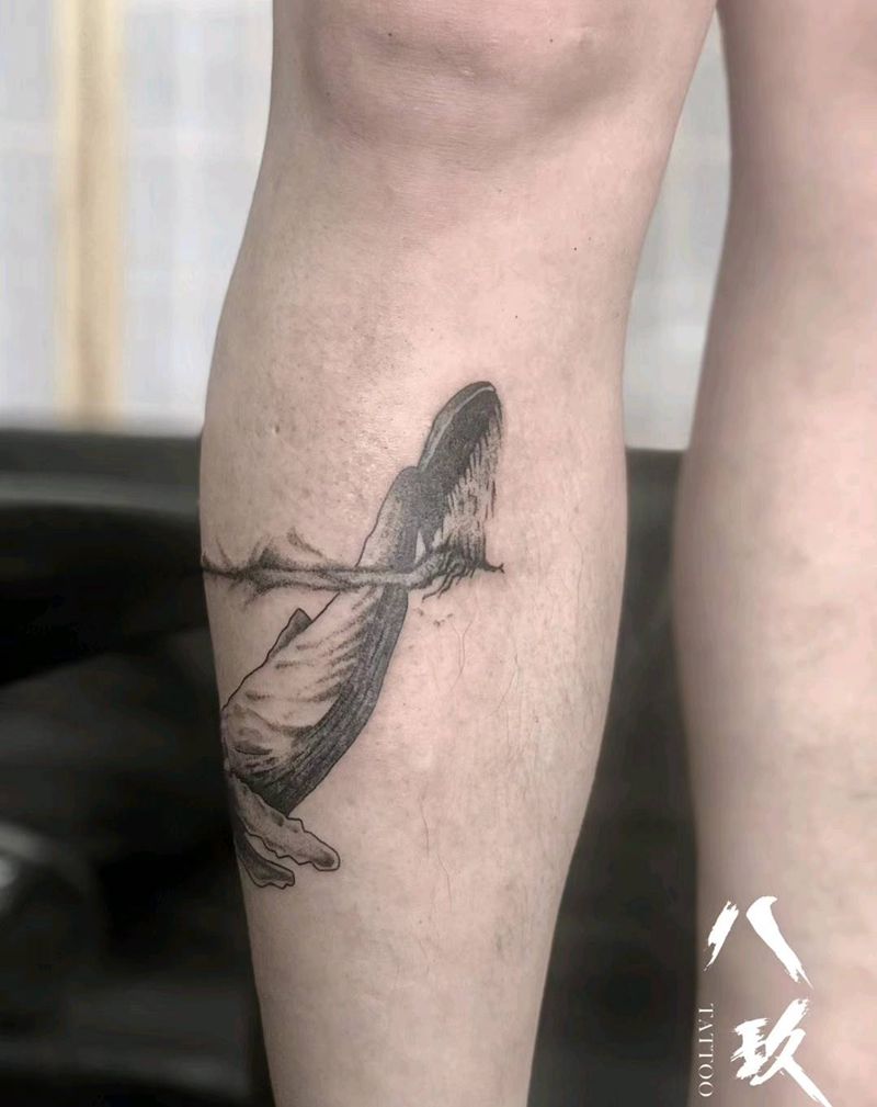 三德子作品纹身图片_腿部纹身图案