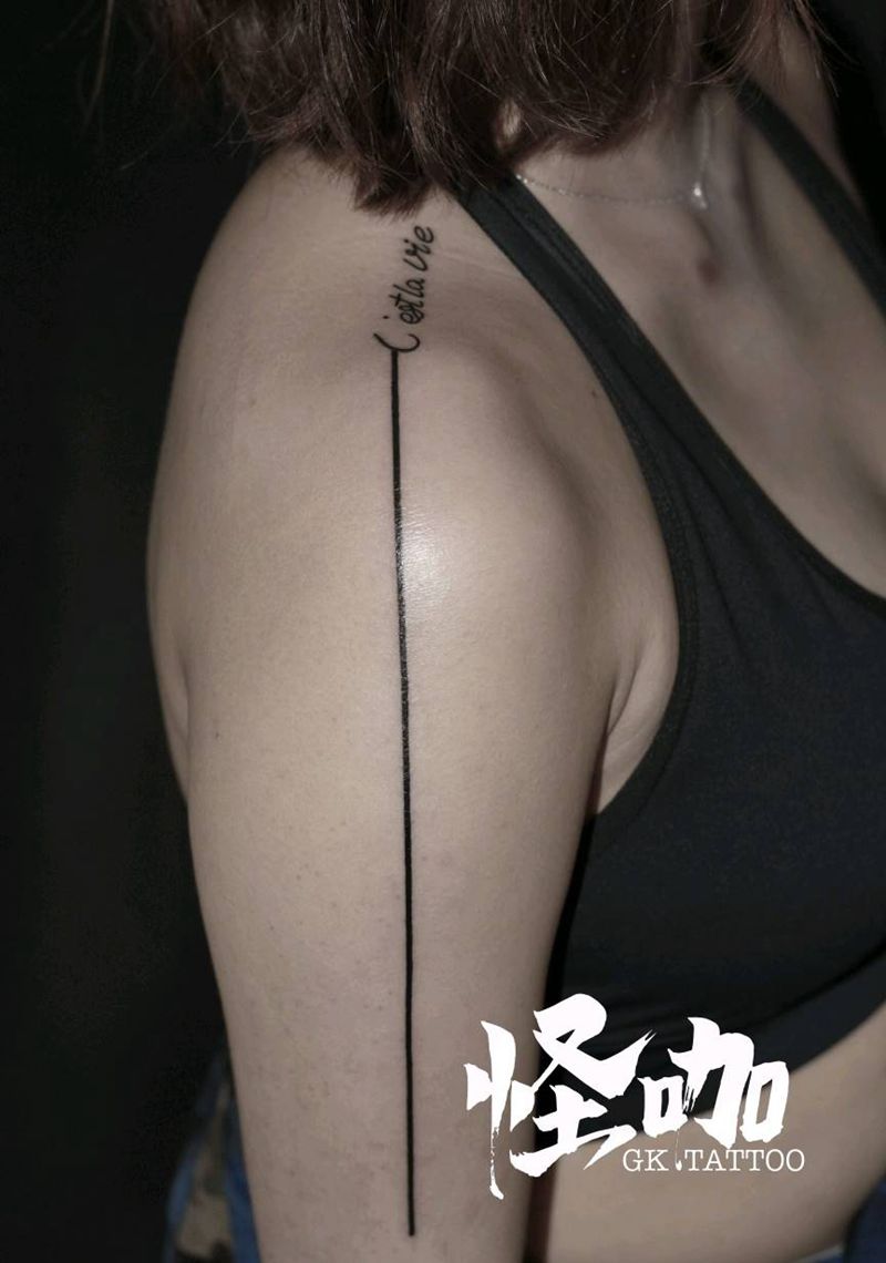 死亡直线纹身图片