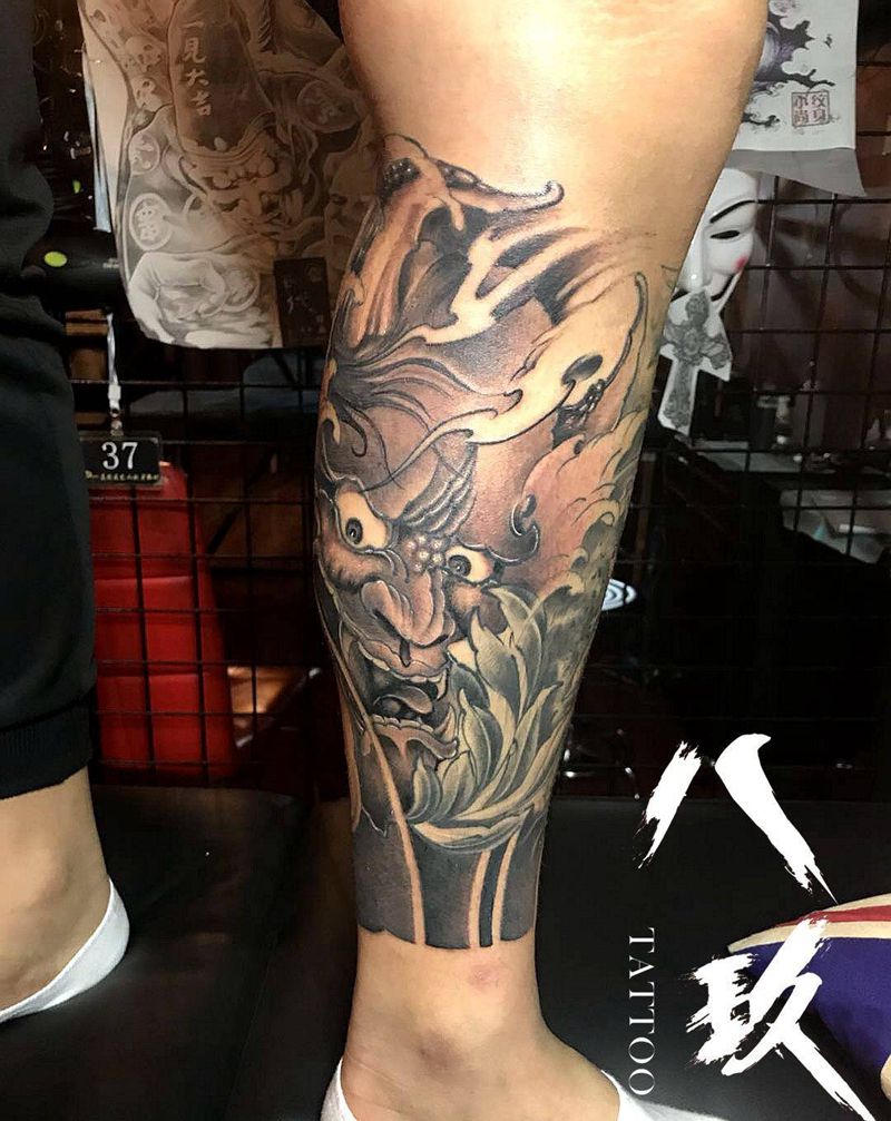 包小腿纹身图片