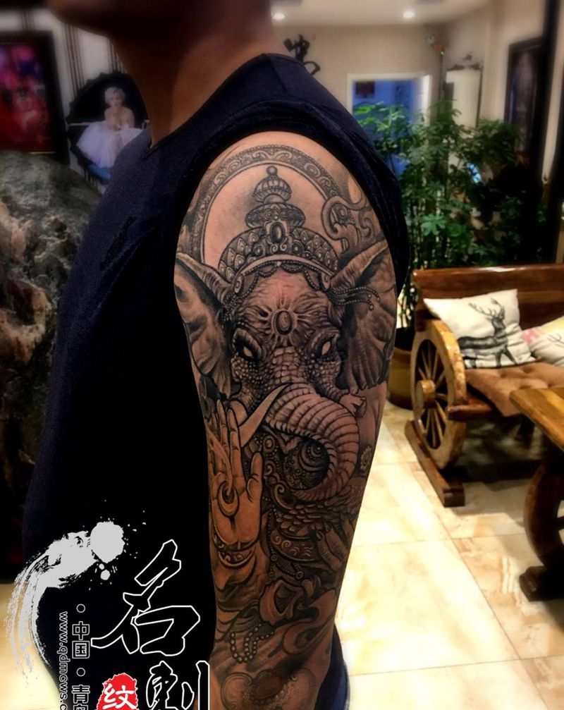 象神纹身图片