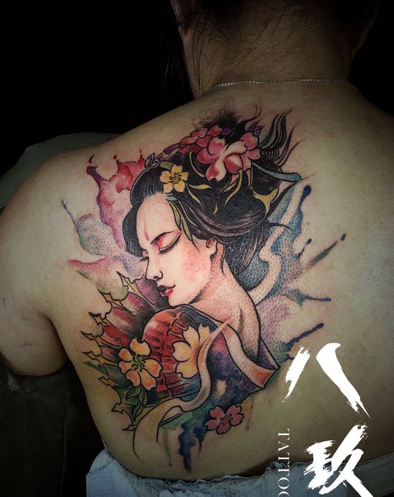 艺妓纹身图片