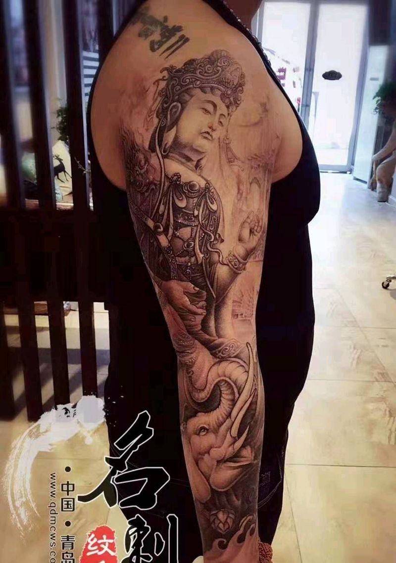 传统花臂纹身图片_手臂新传统纹身图案