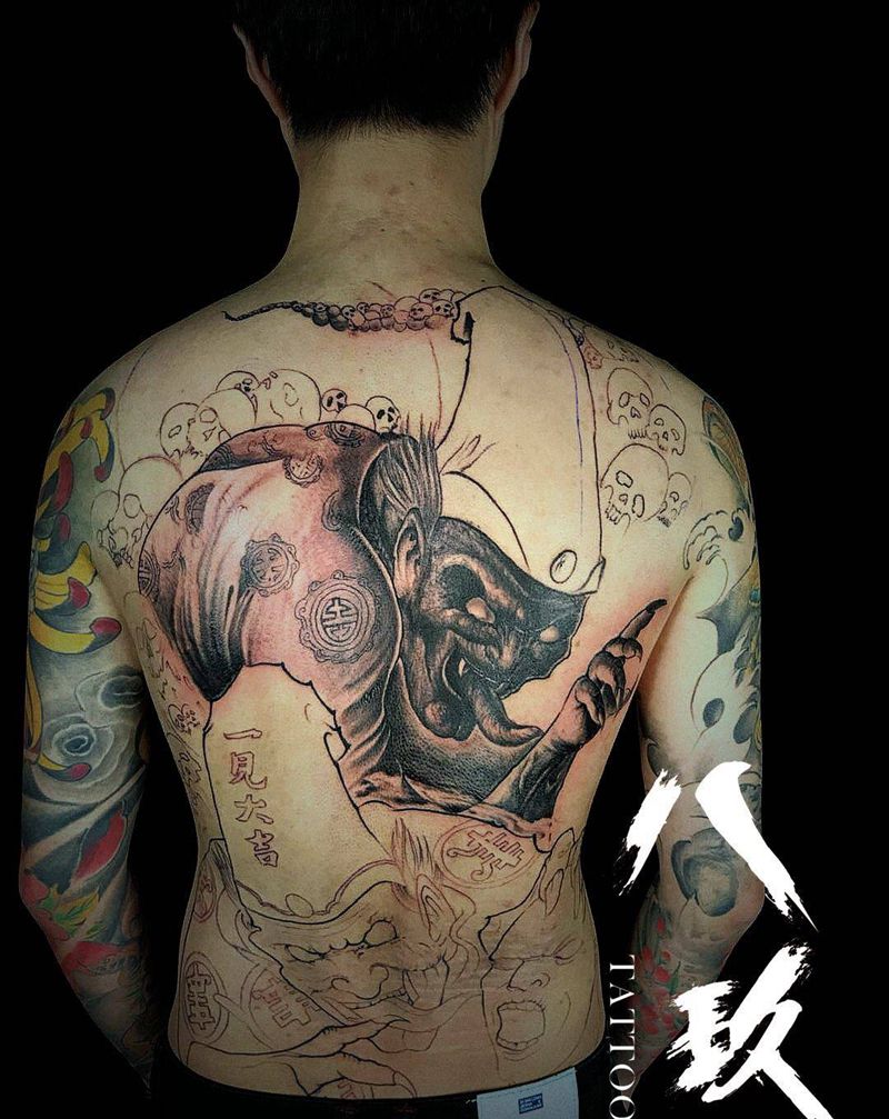 黑白无常纹身图片