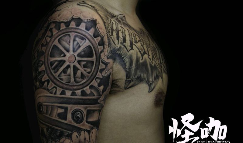 机械纹身图片