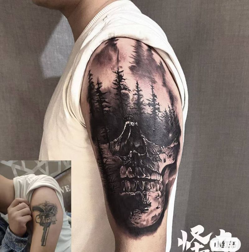 遮盖纹身纹身图片_暗黑纹身图案