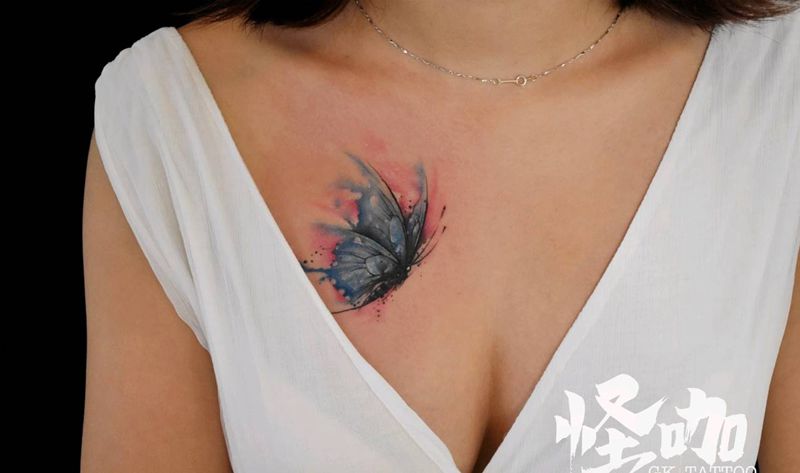 彩色遮盖前后对比纹身图片