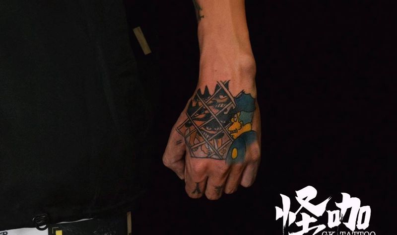 手背作品纹身图片