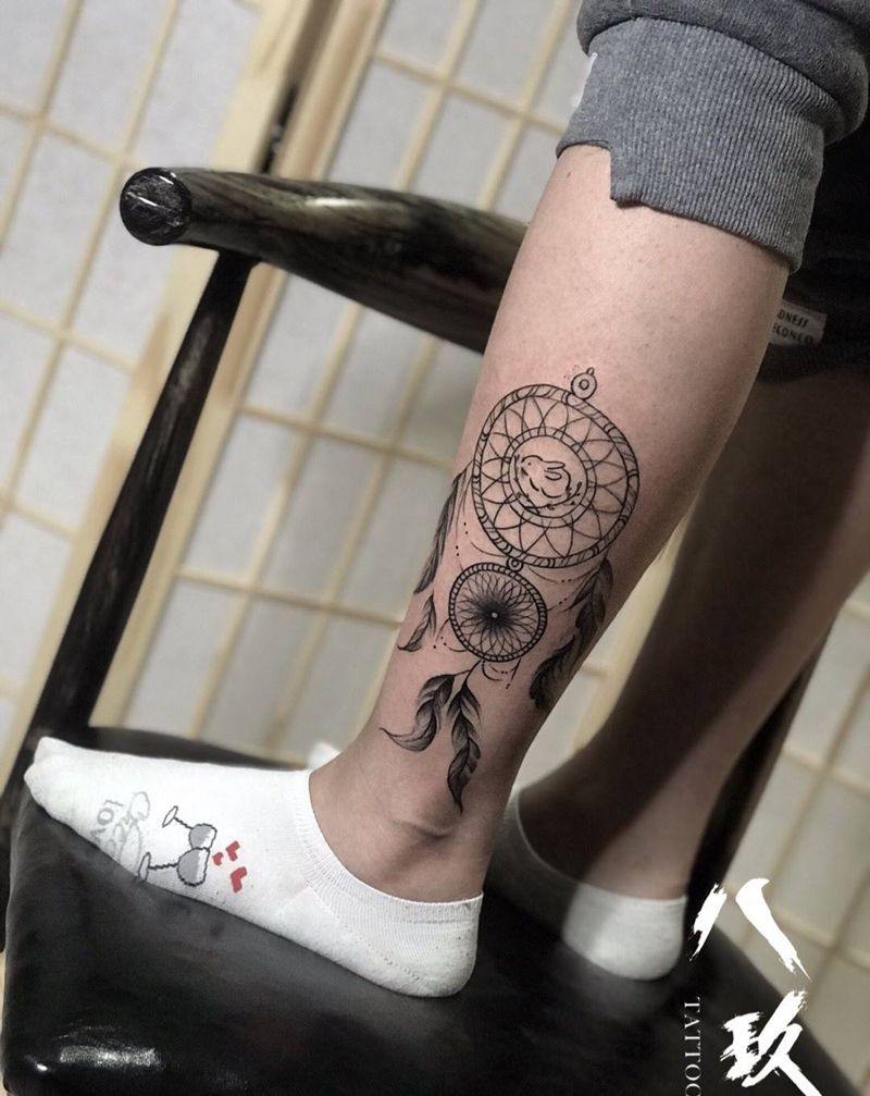捕梦网纹身图片