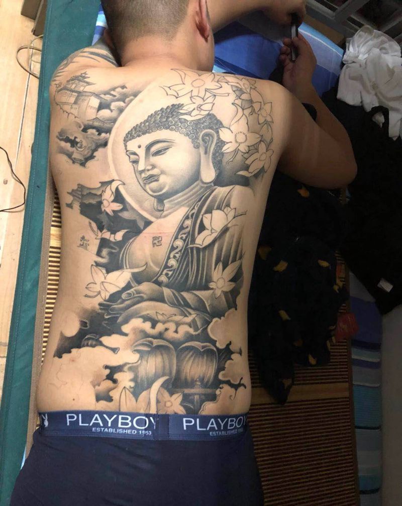 问佛纹身图片