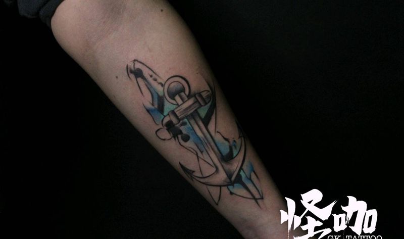 船锚作品和店内最近的年底回馈活纹身图片