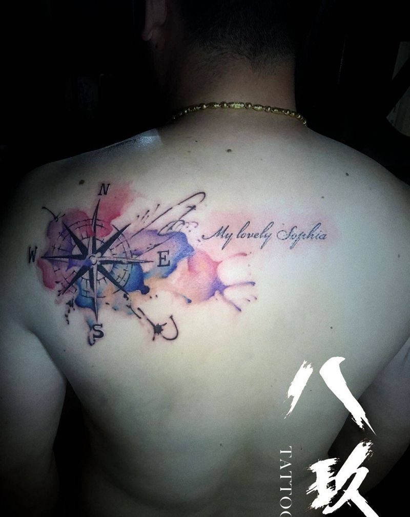 指南针纹身图片