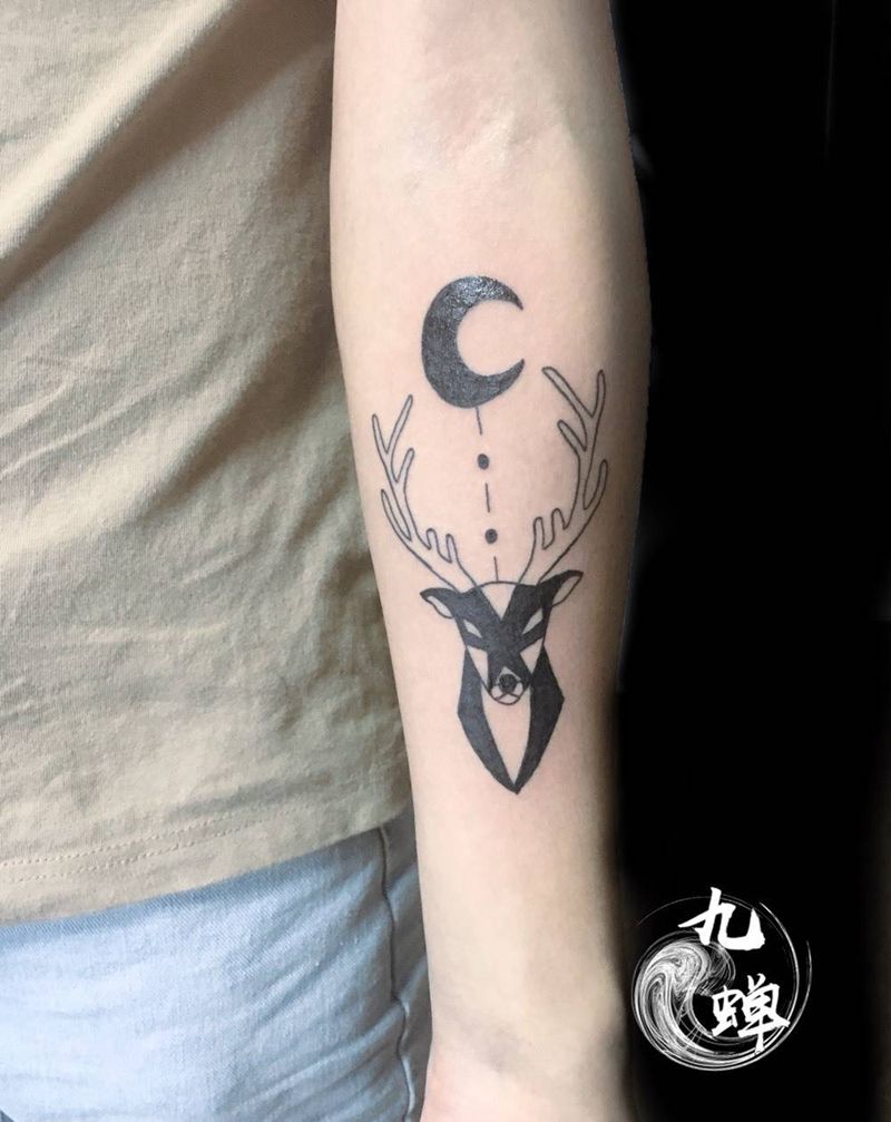 小鹿纹身图片