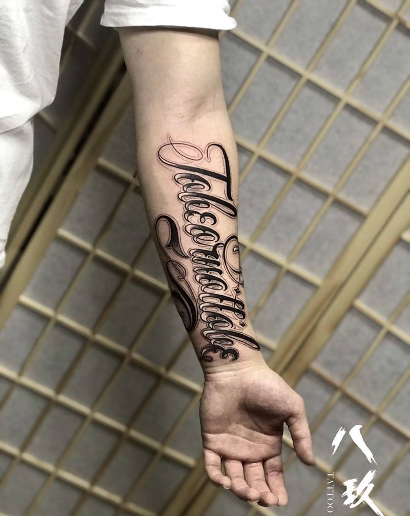 花体英文纹身图片