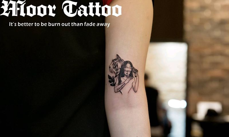 小女生纹身图片_手臂清新人物成品纹身图案