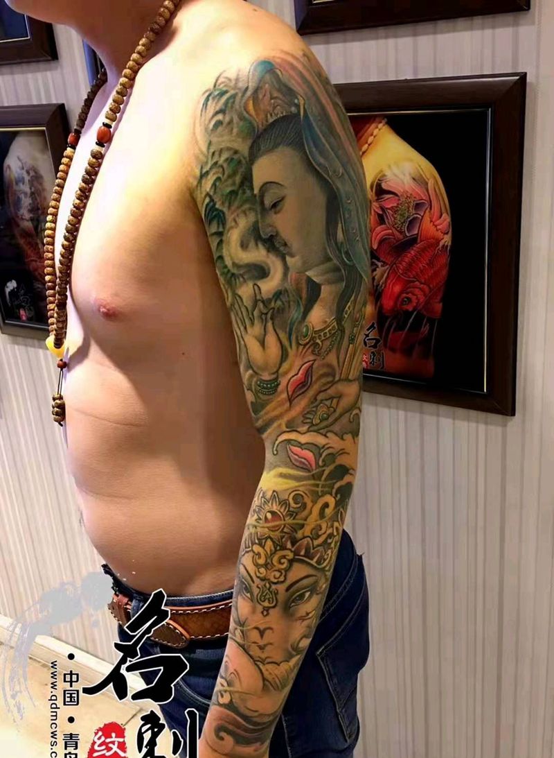 传统花臂纹身图片_手臂新传统纹身图案