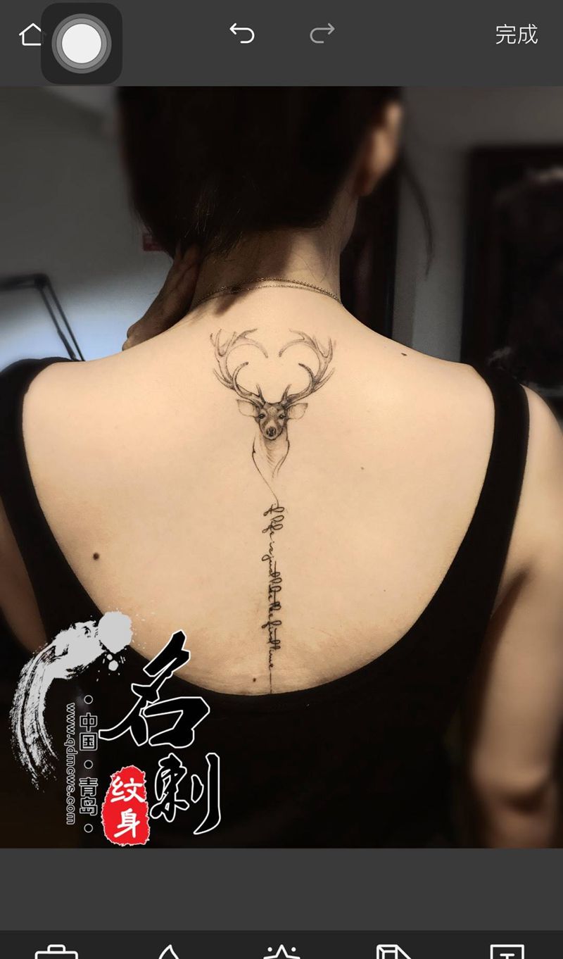 生财有鹿纹身图片