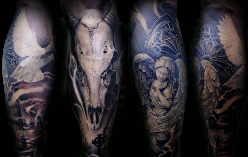 包小腿纹身图片