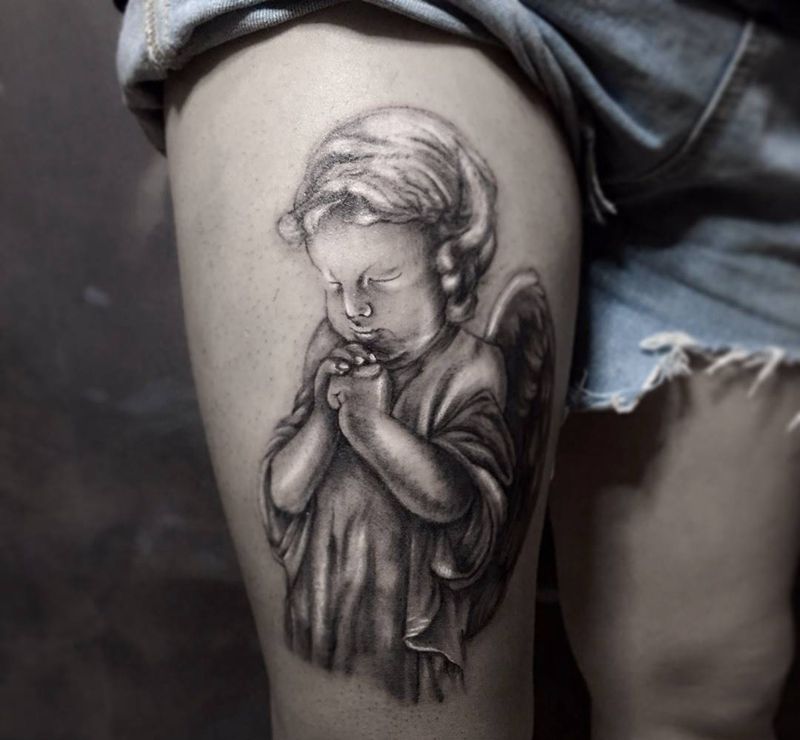 小天使纹身图片