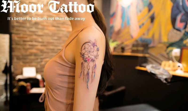 捕梦网纹身图片_手臂清新成品纹身图案