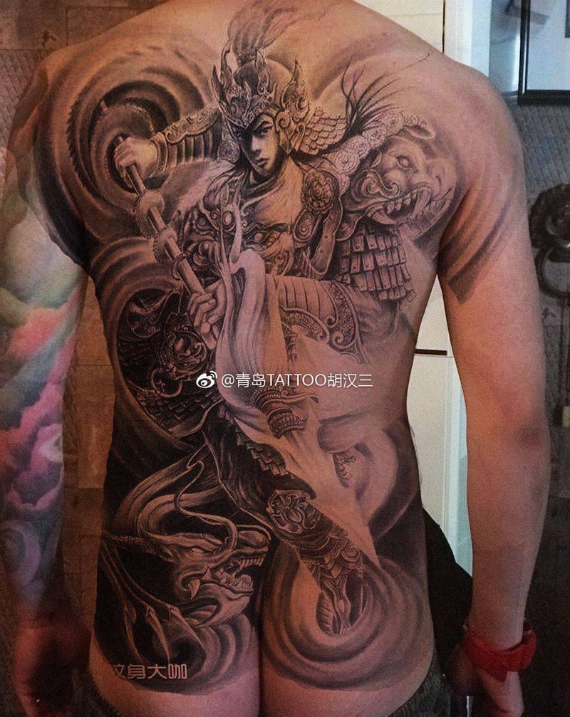 赵子龙效果图纹身图片