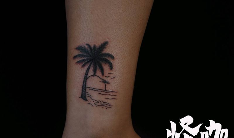 海滩纹身图片