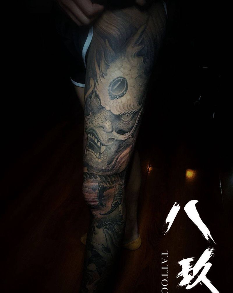 花腿龙纹身图片