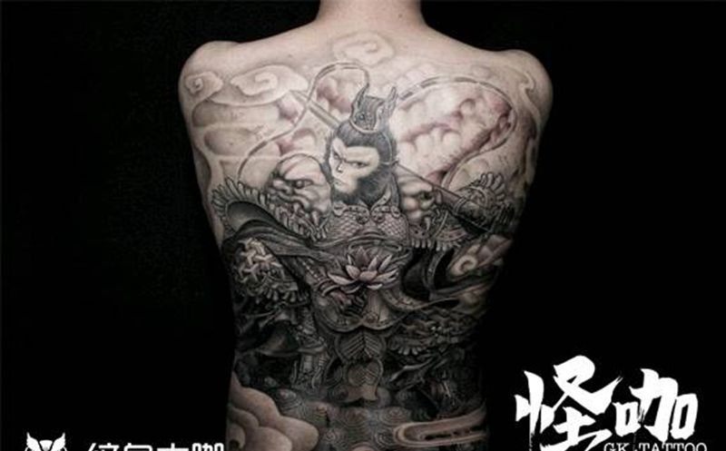 齐天大圣 -满背纹身图片_背部新传统纹身图案