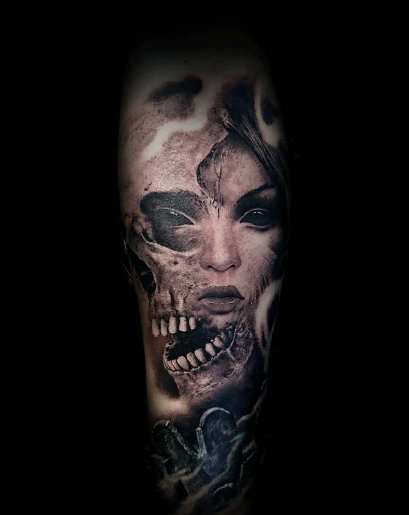 死亡纹身图片_暗黑纹身图案