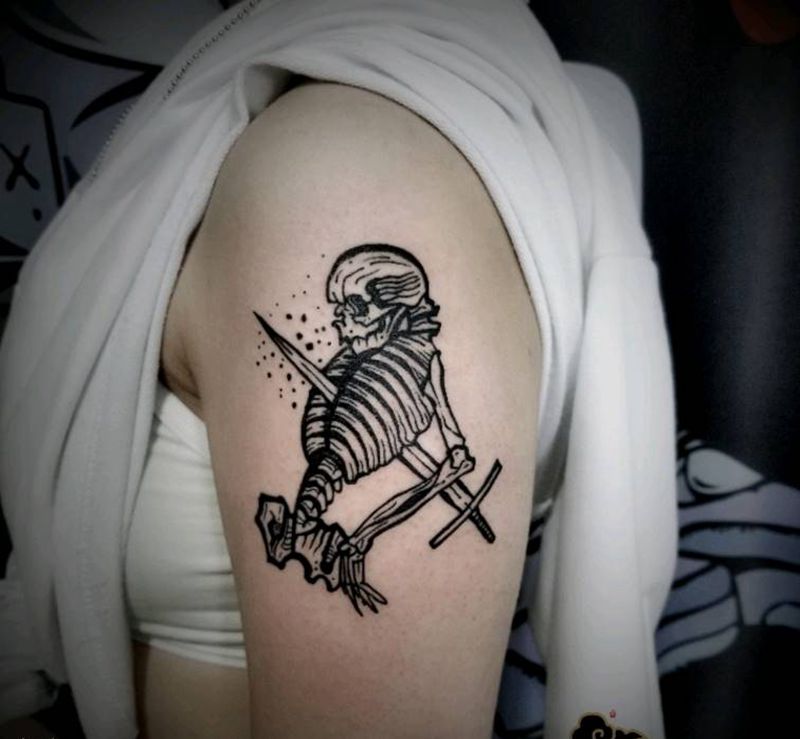 骷髅纹身图片_手臂图腾纹身图案