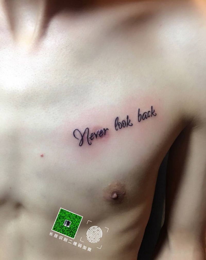 字母纹身图片_成品胸部清新字符纹身图案