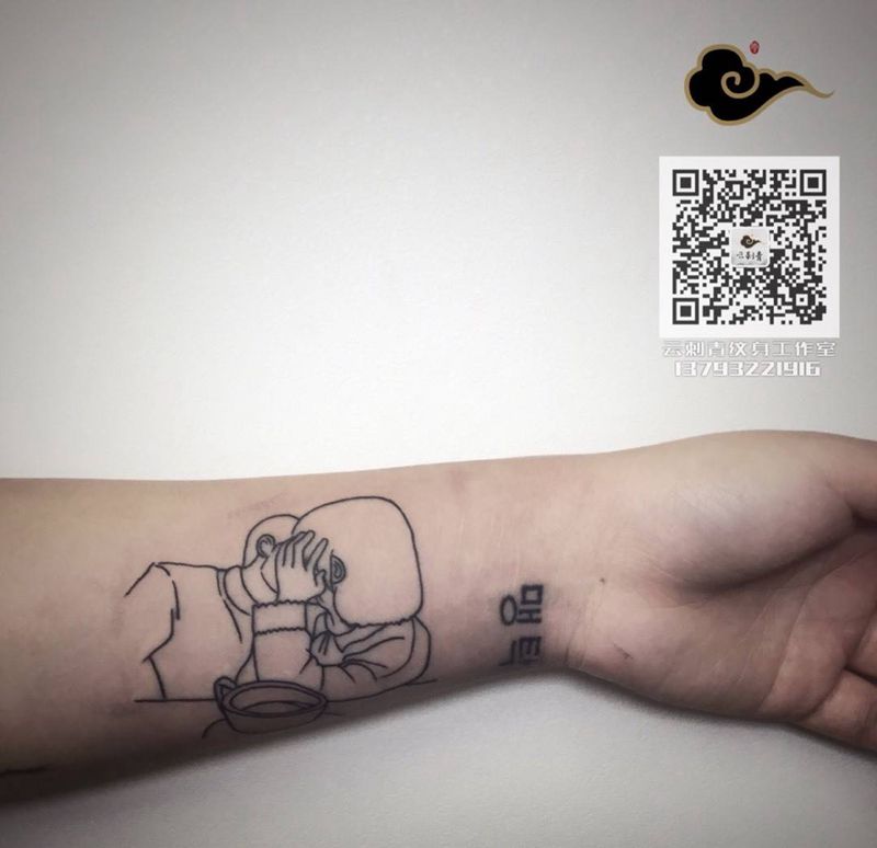 简笔画照片纹身图片