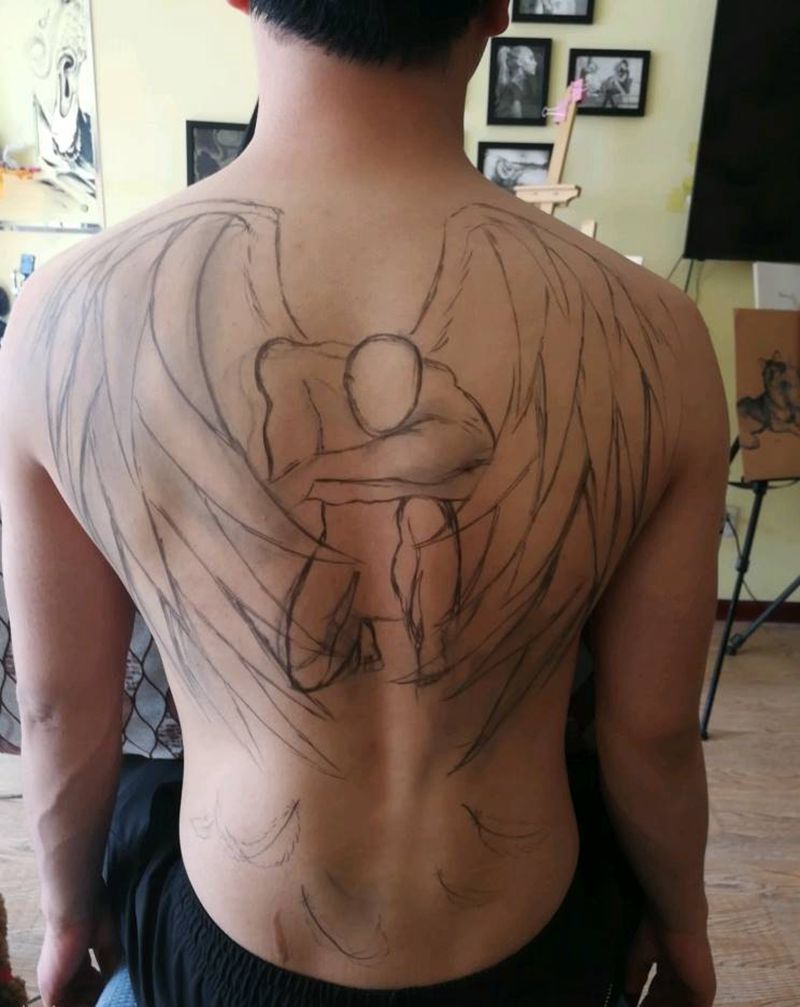 天使翅膀纹身图片