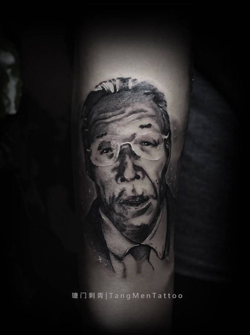 肖像一组纹身图片_成品手臂欧美人物肖像纹身图案