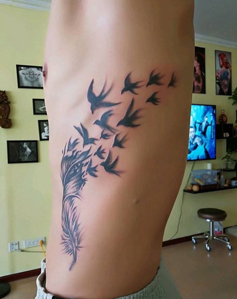 羽毛纹身图片