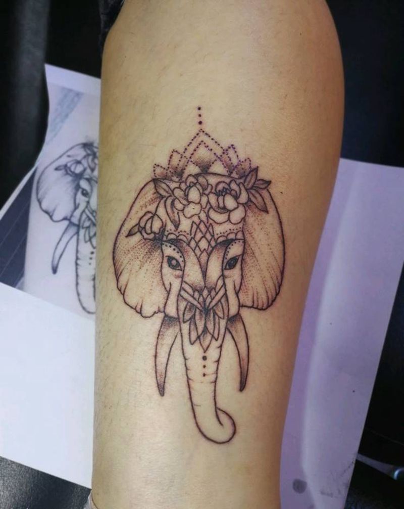 又一枚小象纹身图片