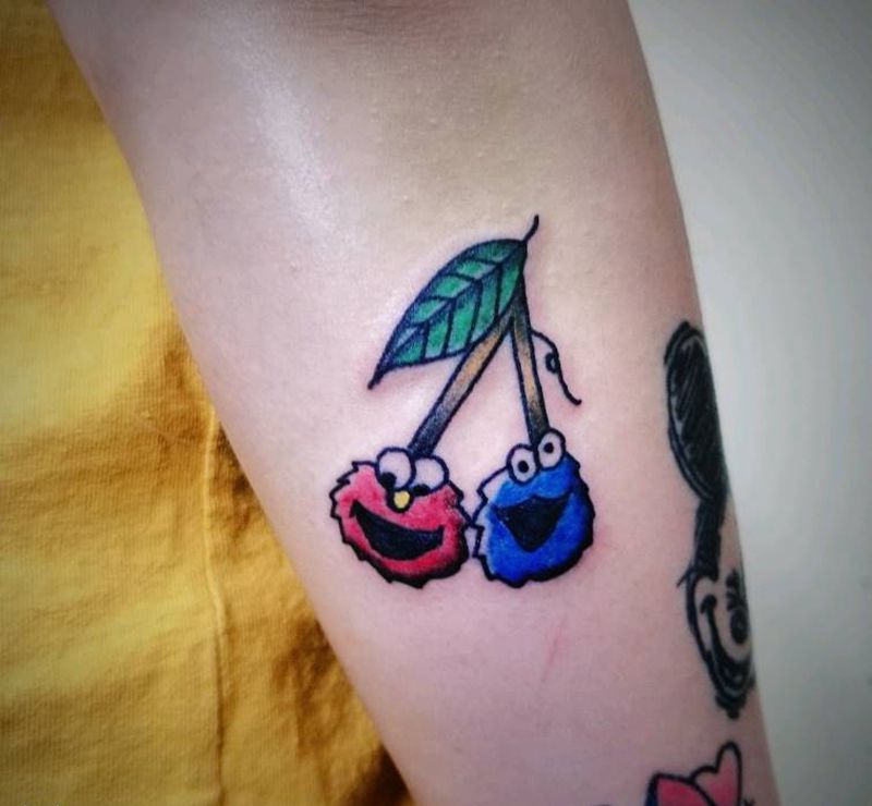 芝麻街纹身图片_手臂Old School纹身图案