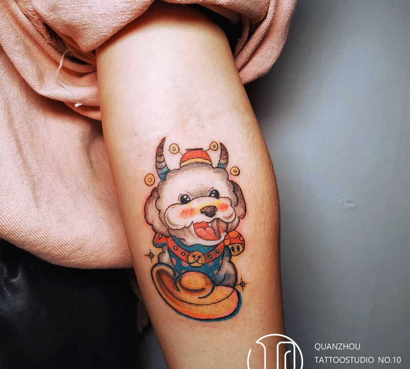 小宠物纹身图片_手臂New School纹身图案