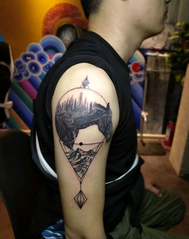 遮盖纹身图片_手臂欧美写实纹身图案