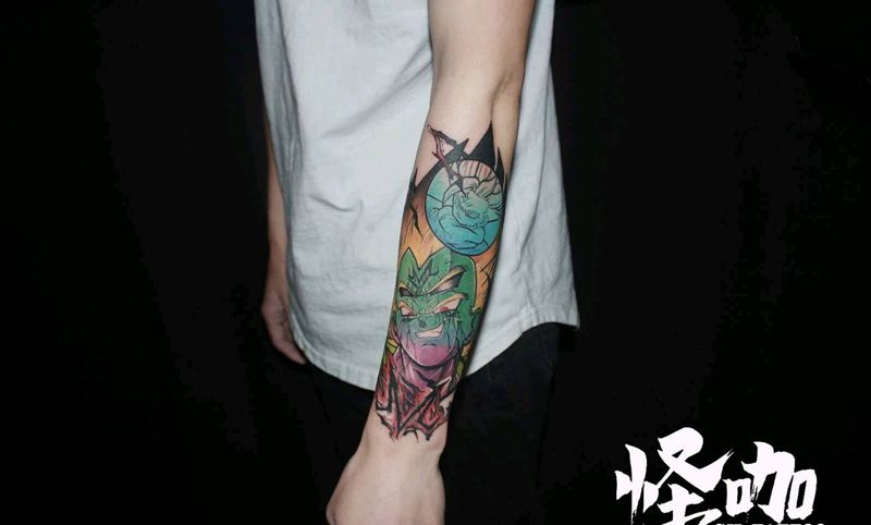 黑化贝吉塔纹身图片_手臂New School纹身图案