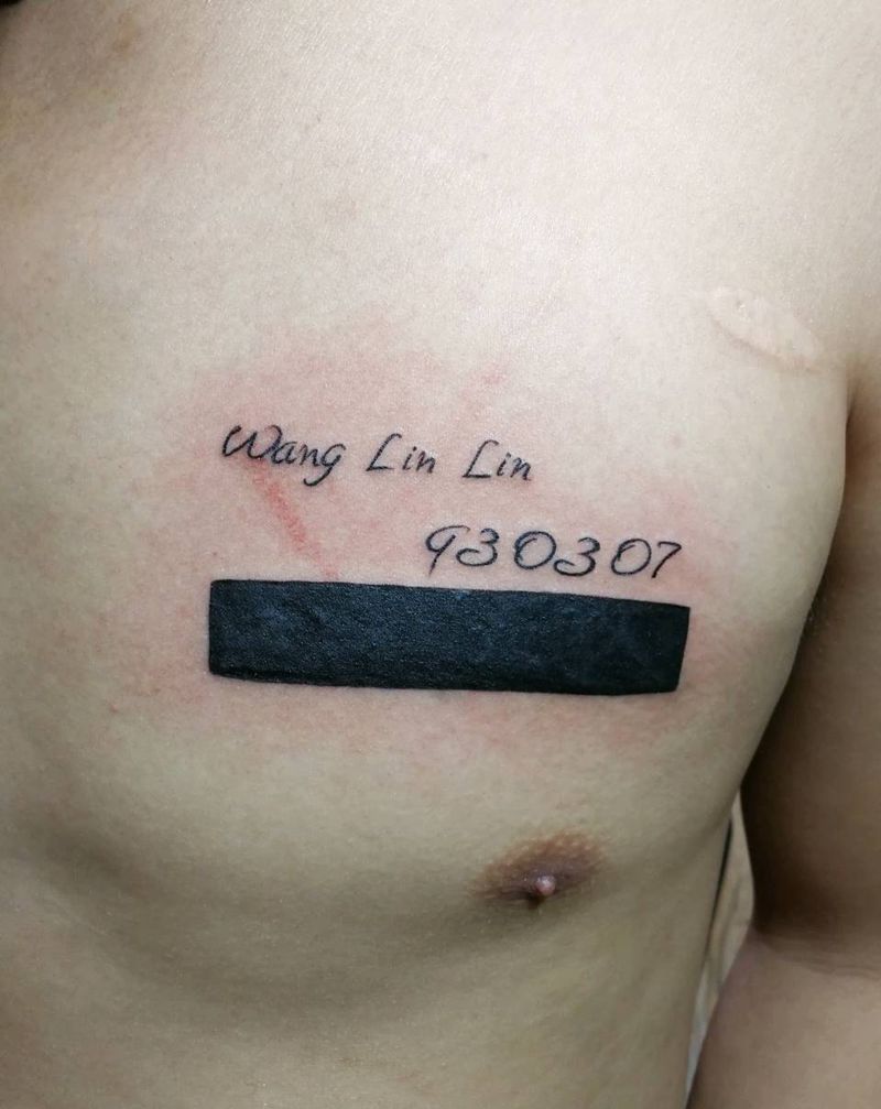 字纹身图片_胸部清新字符成品纹身图案