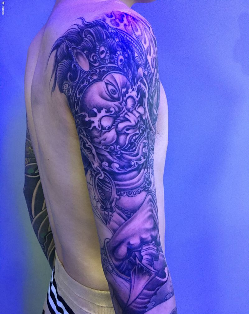 大黑天纹身图片_新传统纹身图案