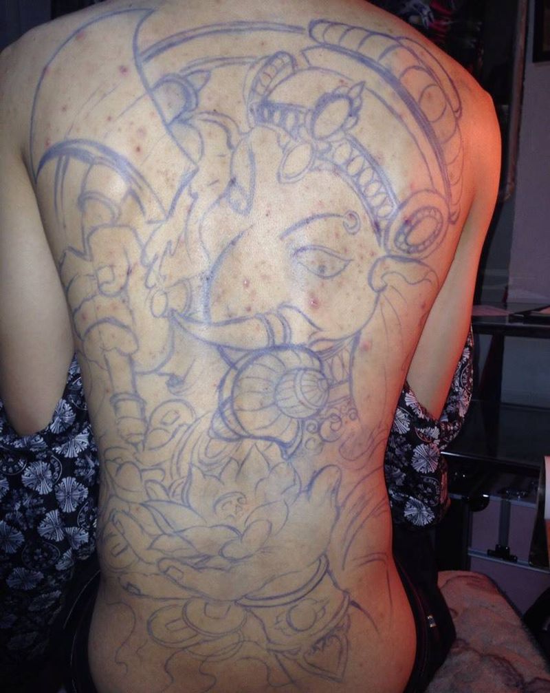 象神恢复后纹身图片