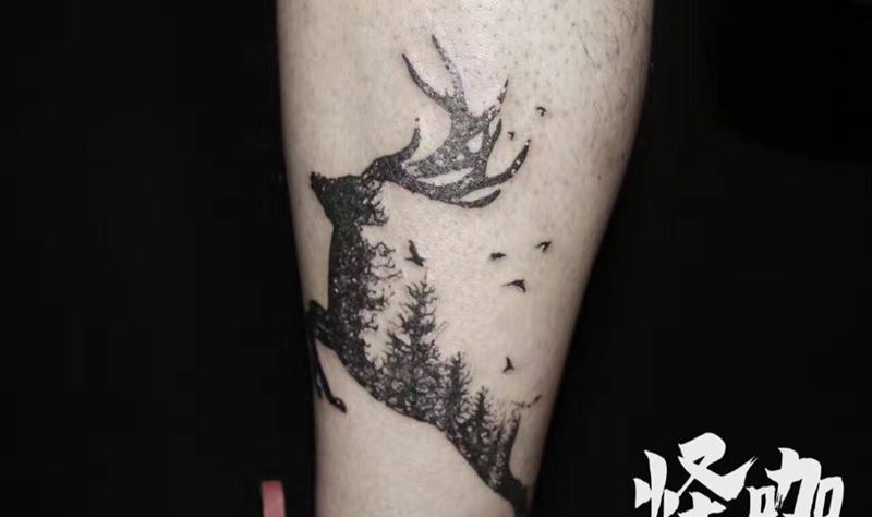 鹿纹身图片