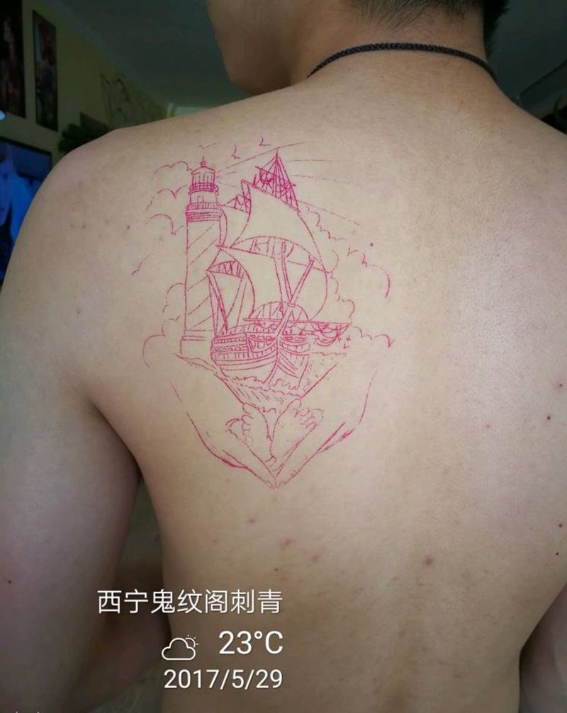 一帆风顺纹身图片