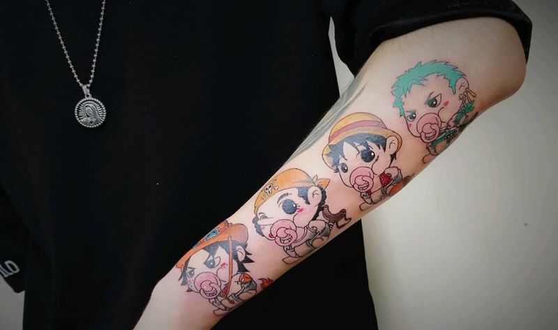 海贼王纹身图片_手臂纹身图案