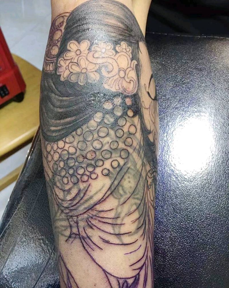 艺妓遮盖纹身图片_手臂纹身图案