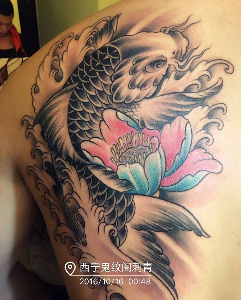 招财鱼纹身图片