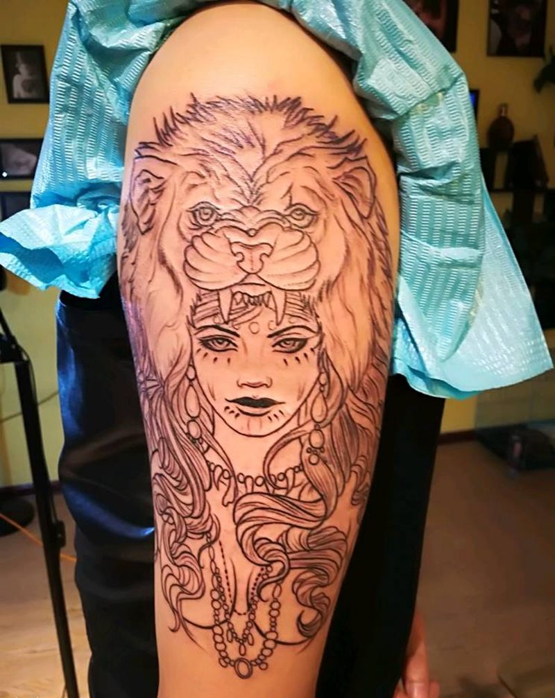 欧式美女纹身图片