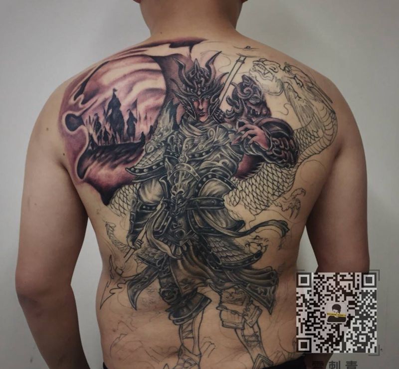 满背赵云第四次纹身图片