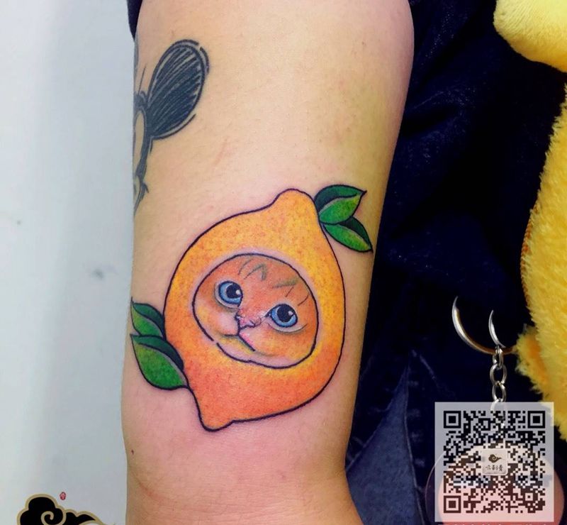 柠檬猫猫纹身图片